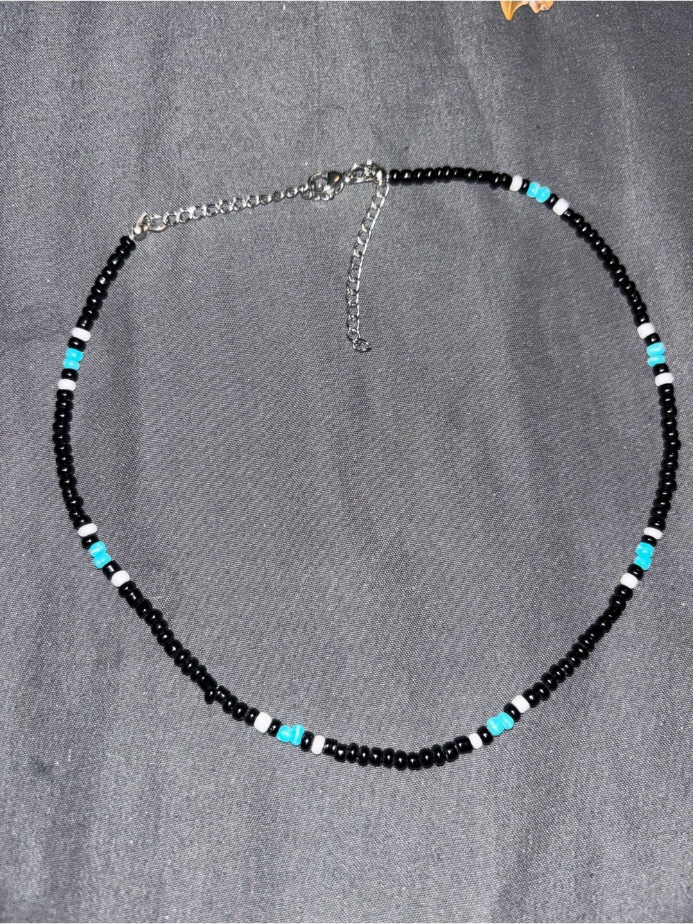 Handmade Black and turquoise necklace